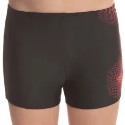 Speedo Kids Black & Phoenix Red Printed Shorts-image-0