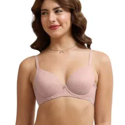 Amante Pink Self Pattern Bra-picture-14