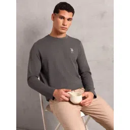 U.S. Polo Assn. Grey Cotton Regular Fit Lounge T-Shirt image 4