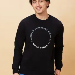 Being Human Black Oversized Print Sweatshirt-picture-15