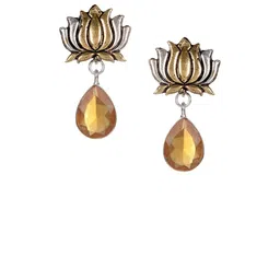Bamboo Tree Jewels Yellow Floral Handcrafted Drop Earrings-picture-33