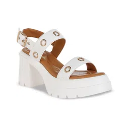 London Rag Solid Laser Cut Party Block Heel Sandals-picture-11