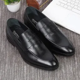 Teakwood Leathers Men's Black Formal Loafers-image-77