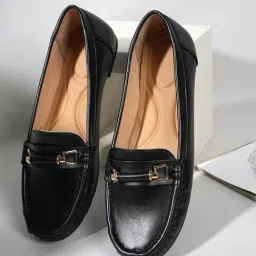 Mozafia Women's Black Casual Loafers-image-54