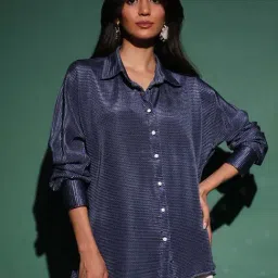 Pinacolada Blue Regular Fit Textured Shirt-picture-21