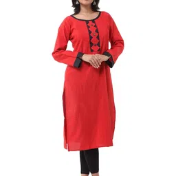 DESHBANDHU DBK Women Red Cotton Kurtas-picture-28