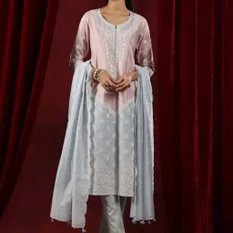 Libas Art Grey Embroidered Kurta Pant Set With Dupatta-picture-12