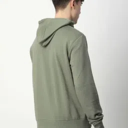 R&B Olive Regular Fit Printed Hoodie image 2