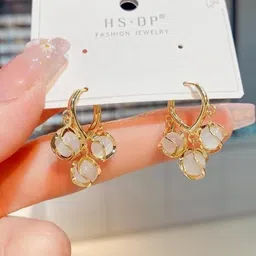 NAVJAI Korean Opal Stone Hoop Earrings-picture-19