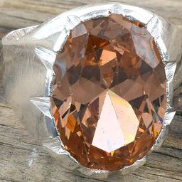 missmister Brass Silverplated Super Heavy and Tough Peach Quartz Fashion Finger ring Men-picture-2