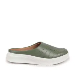 Fausto Women's Olive Mule Shoes-picture-20