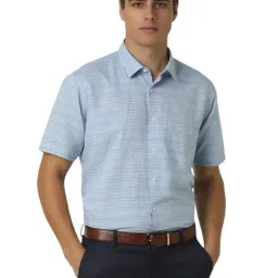 Van Heusen Blue Regular Fit Striped Shirt-picture-30