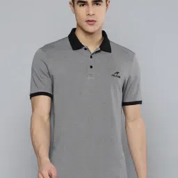 ALCIS Grey Slim Fit Sports Polo T-Shirt-image-88