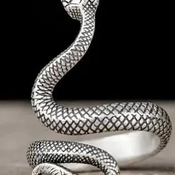 VIEN Sterling Silver-Plated Snake Oxidised Finger Ring-picture-43