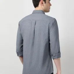 Peter England Grey Slim Fit Printed Shirt image 2