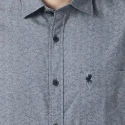 Peter England Grey Slim Fit Printed Shirt image 4