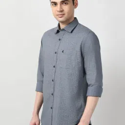 Peter England Grey Slim Fit Printed Shirt image 3