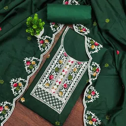 Maroosh Floral Embroidered Sequinned Pure Cotton Unstitched Dress Material-picture-15