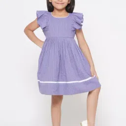 Little Bansi Kids Light Purple Striped Frock-picture-41