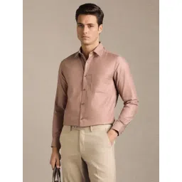 Louis Philippe Peach Cotton Regular Fit Shirt-picture-20