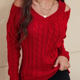 StyleCast x Revolte Women V-Neck Long Sleeves Ribbed Pullover-image-54
