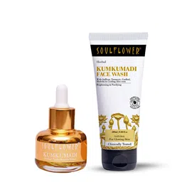 Soulflower Set of Kumkumadi Herbal Night Elixir 30 ml + Kumkumadi Face Wash 100 ml-picture-20