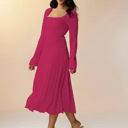 Sugathari Women Fit & Flare Midi Dress image 2