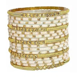 SHRASHTI White Glass Artificial Stones Bangle image 3