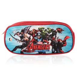 marvel by kuber Kuber Industries Pencil PouchMulti-Purpose Travel PouchMulti Utility Stationery Pouch2 Compartments Geometry BoxLightweight Storage PouchMarvel AvengersRed-picture-17