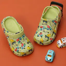 Yellow Bee Cars Designed Clogs - Olive-image-93