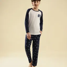 Lil Tomatoes Cotton Knit Full Sleeves Gaming Remote Printed Night Suit Set - White-picture-13