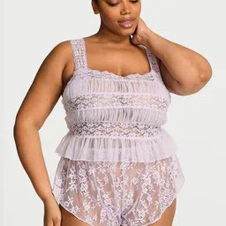 Victoria's Secret Dare To Dream Lace Sheer Cami & Flutter Short Set-picture-15