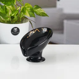 KOOKEE Ceramic Soap Dish Set of 4 Bathroom Accessories for Home, Black (11619) image 2