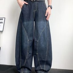 StyleCast x Revolte Men Wide Leg Mid-Rise Dark Jeans-picture-14