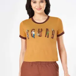Honey by Pantaloons Brown Cotton Printed Top-picture-32