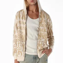 Jack & Jones Beige Cotton Regular Fit Printed Hooded Sweatshirt-picture-27