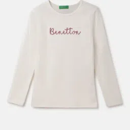 United Colors of Benetton Kids White Printed Full Sleeves T-Shirt-image-79