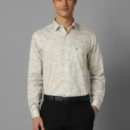 Allen Solly Beige Cotton Slim Fit Printed Shirt-image-58