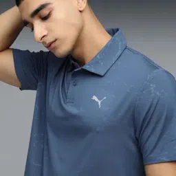 Puma Blue Regular Fit Printed Sports Polo image 3