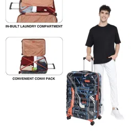 Uppercase Cyber Punk Black 8 Wheel Large Hard Trolley Bag - 53 cm image 5