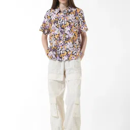 Only Lavender & White Viscose Floral Print Shirt image 5
