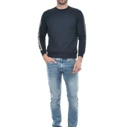 Integriti Dark Navy Regular Fit Printed Sweatshirt image 5
