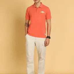 Wrangler Coral Regular Fit Logo Print Cotton Polo T-Shirt image 5