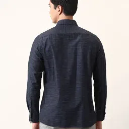 Arrow Blue Cotton Regular Fit Self Design Shirt image 2