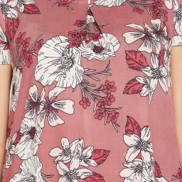 Clovia Pink Printed Night Dress image 5