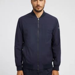 Guess Blue Polyester Regular Fit Solid Jacket-picture-8