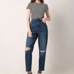 Vero Moda Blue Distressed High Rise Jeans image 5