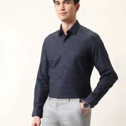 Arrow Blue Cotton Regular Fit Self Design Shirt image 3