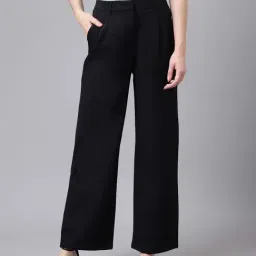 Latin Quarters Black Regular Fit High Rise Trousers-image-61