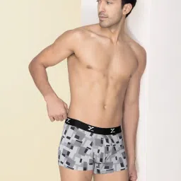 XYXX Boxy Grey Slim Fit Printed Trunks image 5